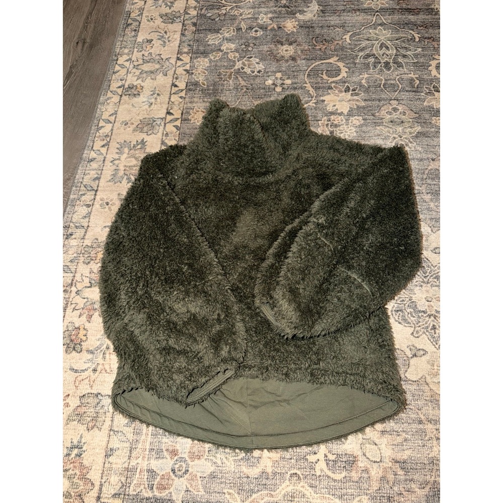 Lululemon Warm Restore Green Pullover Sherpa Long Sleeve